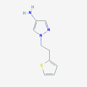 molecular formula C9H11N3S B13078113 1-[2-(thiophen-2-yl)ethyl]-1H-pyrazol-4-amine 