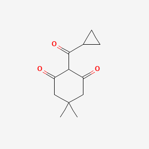 molecular formula C12H16O3 B13078143 2-Cyclopropanecarbonyl-5,5-dimethylcyclohexane-1,3-dione 