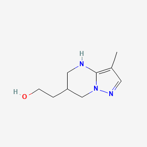 molecular formula C9H15N3O B13078147 2-{3-methyl-4H,5H,6H,7H-pyrazolo[1,5-a]pyrimidin-6-yl}ethan-1-ol 