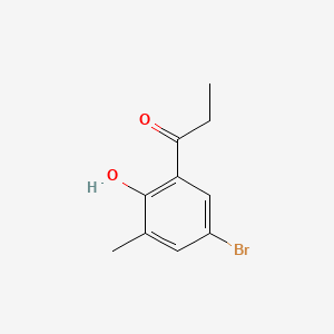 molecular formula C10H11BrO2 B13078151 1-(5-Bromo-2-hydroxy-3-methylphenyl)propan-1-one CAS No. 2887-56-1