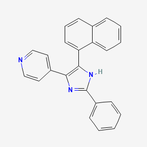 molecular formula C24H17N3 B13078174 4-(4-(Naphthalen-1-yl)-2-phenyl-1H-imidazol-5-yl)pyridine 