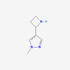 molecular formula C7H11N3 B13078183 4-(azetidin-2-yl)-1-methyl-1H-pyrazole 