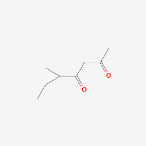 molecular formula C8H12O2 B13078190 1-(2-Methylcyclopropyl)butane-1,3-dione 