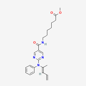 (E)-Methyl 7-(2-(penta-2,4-dien-2-yl(phenyl)amino)pyrimidine-5-carboxamido)heptanoate