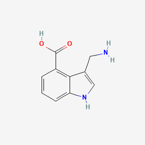 molecular formula C10H10N2O2 B13078237 3-(aminomethyl)-1H-indole-4-carboxylic acid 