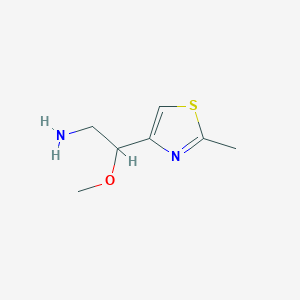 molecular formula C7H12N2OS B13078251 2-Methoxy-2-(2-methyl-1,3-thiazol-4-YL)ethan-1-amine 