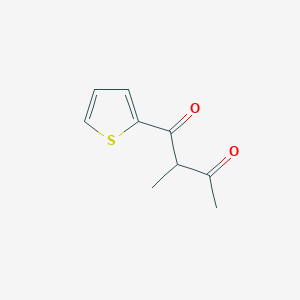 molecular formula C9H10O2S B13078257 2-Methyl-1-(thiophen-2-YL)butane-1,3-dione 