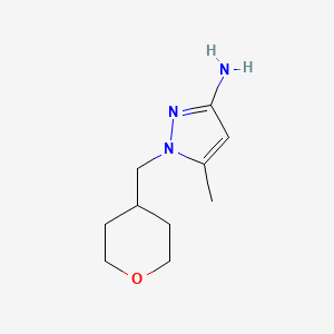 molecular formula C10H17N3O B13078259 5-Methyl-1-[(oxan-4-yl)methyl]-1H-pyrazol-3-amine 