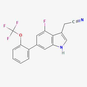 4-Fluoro-6-(2-(trifluoromethoxy)phenyl)indole-3-acetonitrile