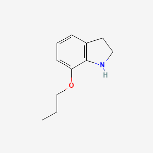 molecular formula C11H15NO B13078274 7-propoxy-2,3-dihydro-1H-indole 