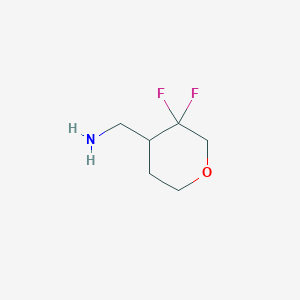 molecular formula C6H11F2NO B13078296 (3,3-Difluorooxan-4-yl)methanamine 