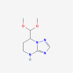 molecular formula C8H14N4O2 B13078328 7-(Dimethoxymethyl)-4H,5H,6H,7H-[1,2,4]triazolo[1,5-a]pyrimidine 