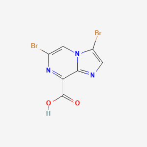 molecular formula C7H3Br2N3O2 B13078342 3,6-Dibromoimidazo[1,2-a]pyrazine-8-carboxylic acid CAS No. 1208083-46-8