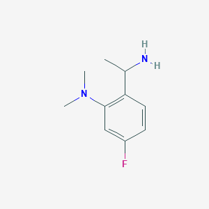 molecular formula C10H15FN2 B13078343 2-(1-aminoethyl)-5-fluoro-N,N-dimethylaniline 