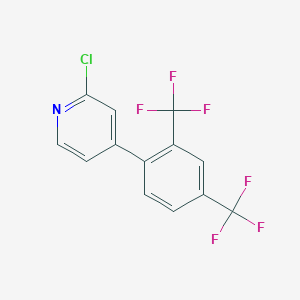 molecular formula C13H6ClF6N B13078380 4-(2,4-Bis(trifluoromethyl)phenyl)-2-chloropyridine CAS No. 1333319-73-5