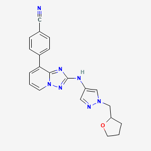 4-(2-((1-((Tetrahydrofuran-2-yl)methyl)-1H-pyrazol-4-yl)amino)-[1,2,4]triazolo[1,5-a]pyridin-8-yl)benzonitrile