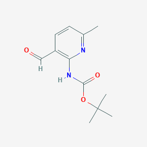 molecular formula C12H16N2O3 B13078397 tert-Butyl (3-formyl-6-methylpyridin-2-yl)carbamate 