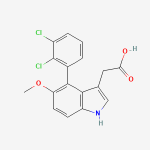 molecular formula C17H13Cl2NO3 B13078416 2-(4-(2,3-Dichlorophenyl)-5-methoxy-1H-indol-3-yl)acetic acid 