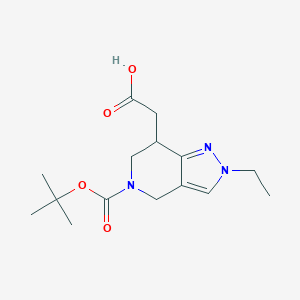 molecular formula C15H23N3O4 B13078418 2-(5-(tert-Butoxycarbonyl)-2-ethyl-4,5,6,7-tetrahydro-2H-pyrazolo[4,3-c]pyridin-7-yl)acetic acid 