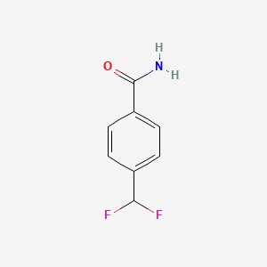 molecular formula C8H7F2NO B13078437 4-(Difluoromethyl)benzamide 