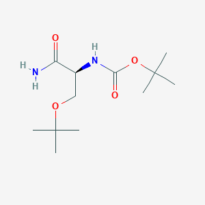 molecular formula C12H24N2O4 B13078444 (S)-tert-butyl 1-aMino-3-tert-butoxy-1-oxopropan-2-ylcarbaMate 