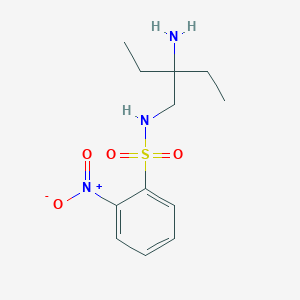 molecular formula C12H19N3O4S B13078458 N-(2-Amino-2-ethylbutyl)-2-nitrobenzene-1-sulfonamide 