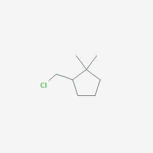 molecular formula C8H15Cl B13078463 2-(Chloromethyl)-1,1-dimethylcyclopentane 