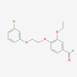 molecular formula C17H17BrO4 B13078481 4-[2-(3-Bromophenoxy)ethoxy]-3-ethoxybenzaldehyde 