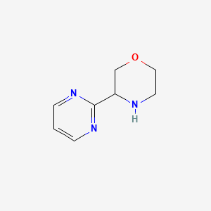 molecular formula C8H11N3O B13078489 3-(Pyrimidin-2-YL)morpholine 