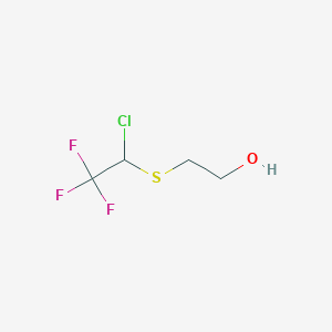 molecular formula C4H6ClF3OS B13078569 2-[(1-Chloro-2,2,2-trifluoroethyl)thio]ethanol 