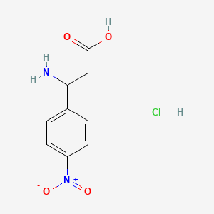 molecular formula C9H11ClN2O4 B13078585 3-amino-3-(4-nitrophenyl)propanoic Acid Hydrochloride CAS No. 1220106-24-0