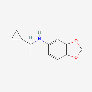 molecular formula C12H15NO2 B13078668 n-(1-Cyclopropylethyl)benzo[d][1,3]dioxol-5-amine 