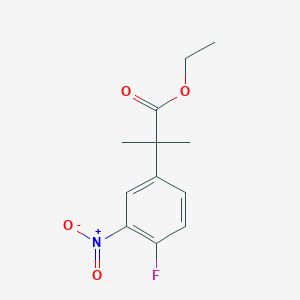 molecular formula C12H14FNO4 B13078672 Ethyl 2-(4-fluoro-3-nitrophenyl)-2-methylpropanoate 