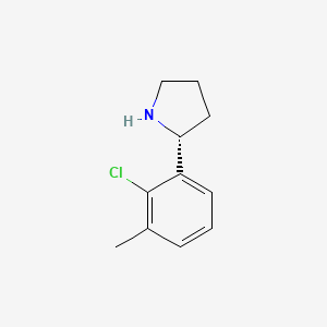 molecular formula C11H14ClN B13078681 (R)-2-(2-Chloro-3-methylphenyl)pyrrolidine 