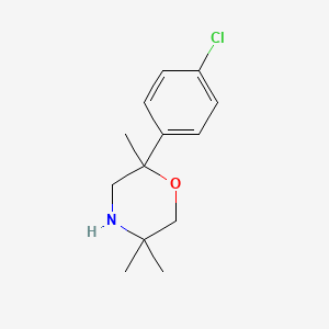 molecular formula C13H18ClNO B13078702 2-(4-Chlorophenyl)-2,5,5-trimethylmorpholine 