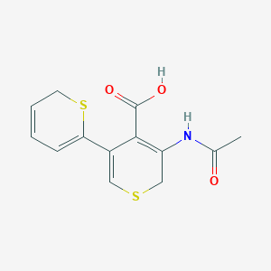 molecular formula C13H13NO3S2 B13078728 5'-Acetamido-6H,6'H-[2,3'-bithiopyran]-4'-carboxylic acid 