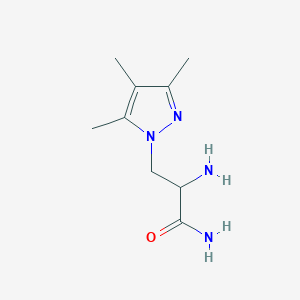 molecular formula C9H16N4O B13078735 2-amino-3-(trimethyl-1H-pyrazol-1-yl)propanamide 