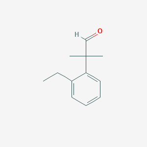 molecular formula C12H16O B13078747 2-(2-Ethylphenyl)-2-methylpropanal 