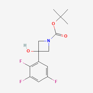 molecular formula C14H16F3NO3 B13078770 tert-Butyl 3-hydroxy-3-(2,3,5-trifluorophenyl)azetidine-1-carboxylate 