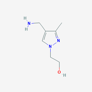 molecular formula C7H13N3O B13078776 2-[4-(Aminomethyl)-3-methyl-1H-pyrazol-1-YL]ethan-1-OL 