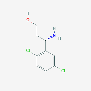 molecular formula C9H11Cl2NO B13078819 (3S)-3-Amino-3-(2,5-dichlorophenyl)propan-1-OL 