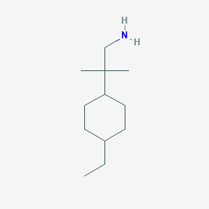 molecular formula C12H25N B13078823 2-(4-Ethylcyclohexyl)-2-methylpropan-1-amine 