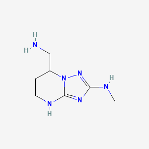 molecular formula C7H14N6 B13078837 7-(Aminomethyl)-N-methyl-4H,5H,6H,7H-[1,2,4]triazolo[1,5-a]pyrimidin-2-amine 