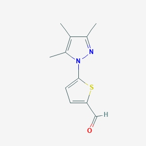 molecular formula C11H12N2OS B13078856 5-(Trimethyl-1H-pyrazol-1-YL)thiophene-2-carbaldehyde 