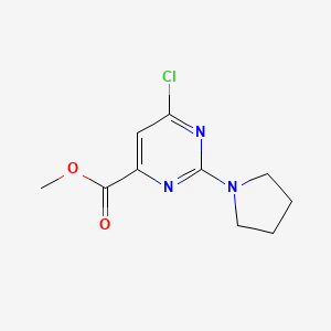 molecular formula C10H12ClN3O2 B13078866 Methyl 6-chloro-2-(pyrrolidin-1-yl)pyrimidine-4-carboxylate 