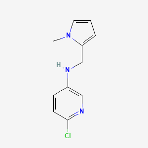 molecular formula C11H12ClN3 B13078877 6-Chloro-N-[(1-methyl-1H-pyrrol-2-yl)methyl]pyridin-3-amine 