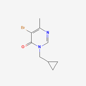 molecular formula C9H11BrN2O B13078880 5-Bromo-3-(cyclopropylmethyl)-6-methyl-3,4-dihydropyrimidin-4-one 