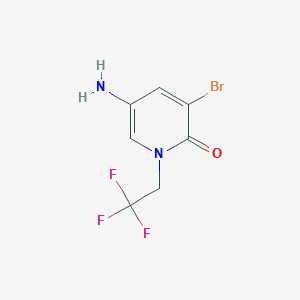 molecular formula C7H6BrF3N2O B13078884 5-Amino-3-bromo-1-(2,2,2-trifluoroethyl)-1,2-dihydropyridin-2-one 