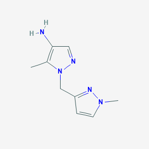 molecular formula C9H13N5 B13078887 5-Methyl-1-((1-methyl-1h-pyrazol-3-yl)methyl)-1h-pyrazol-4-amine 