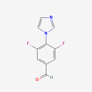 molecular formula C10H6F2N2O B13078947 3,5-Difluoro-4-(1H-imidazol-1-YL)benzaldehyde 